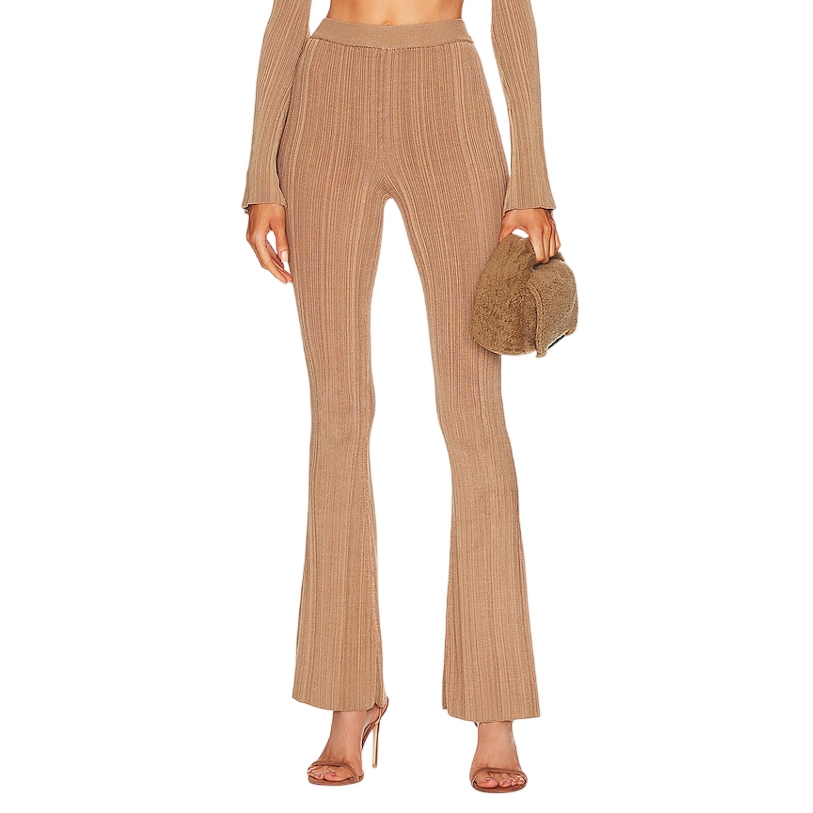 Michael Costello Ribbed Tan Kadri Pants Size Xs